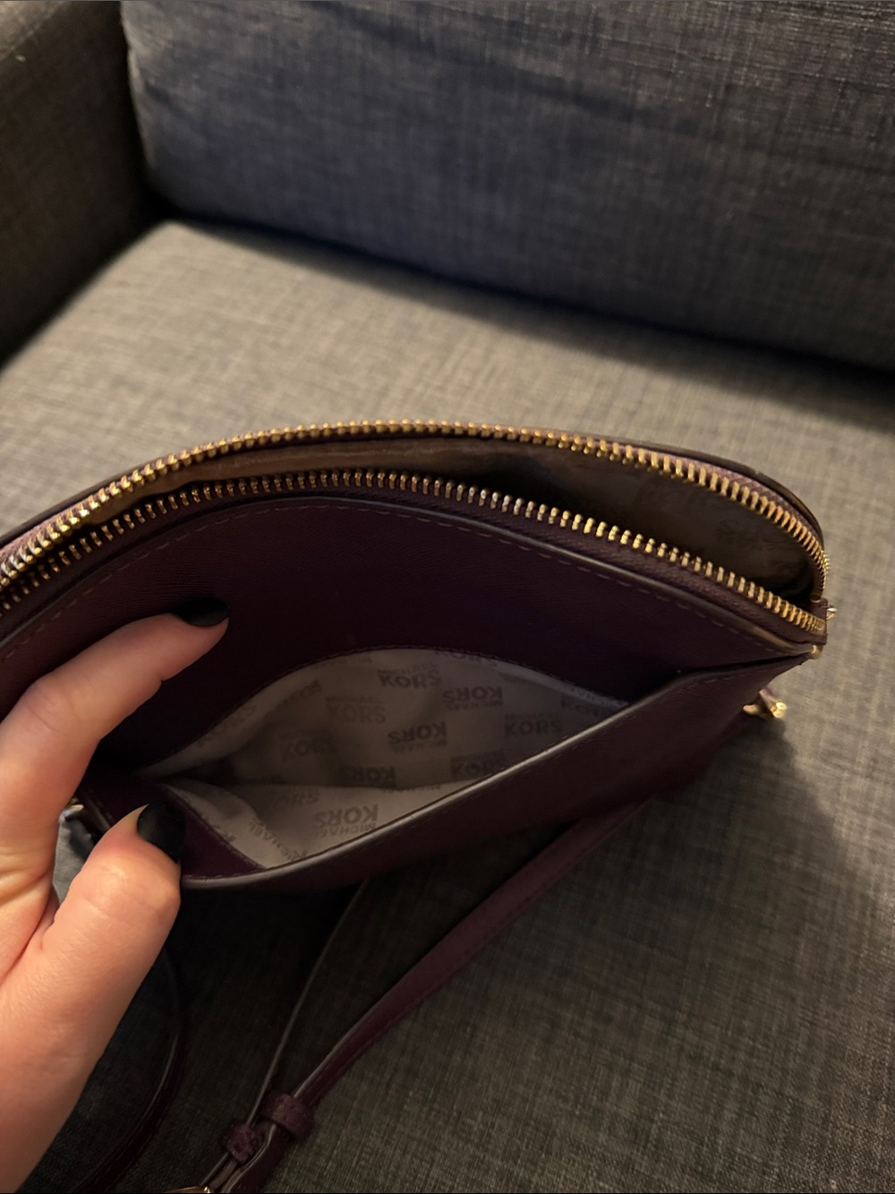 Michael Kors Purple Saffiano Dome Crossbody with Gold Hardware - Picture 4 of 5